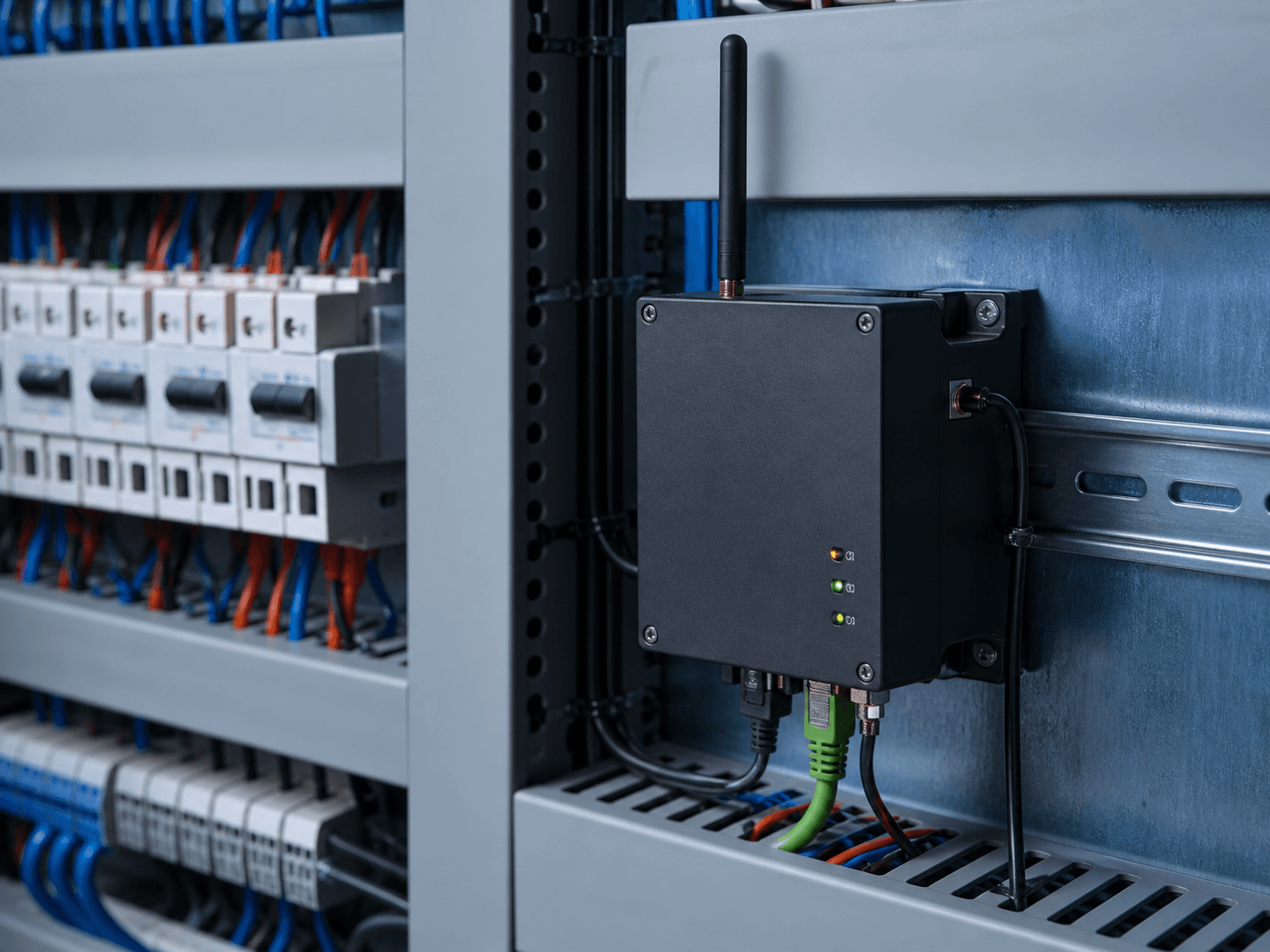 AnySensor Gateway in industrial electrical cabinet